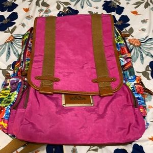 Kipling pink travel backpack